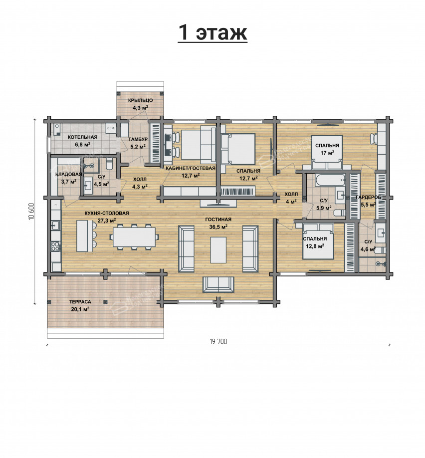 Дом из профилированного бруса VZ-3003 